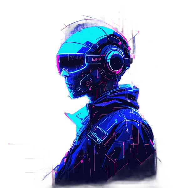 Illustration of a figure with a helmet and representing PHP